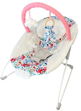 LADIDA My First Baby - Hamaca con música relajante y vibración, barra de juguetes extraíble con 2 juguetes adecuados para recién nacidos