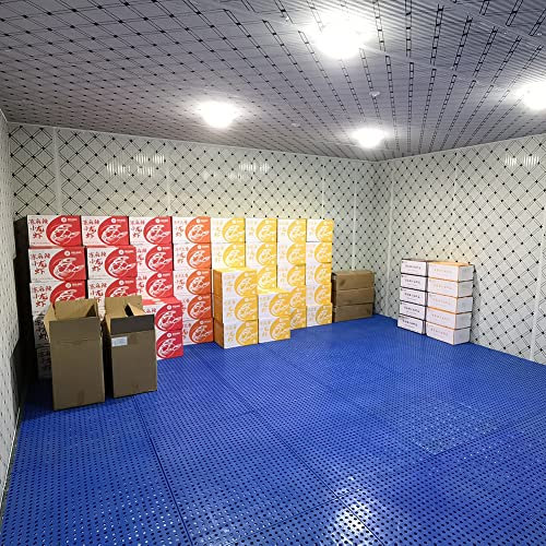 Generisch Kunststoffpaletten-Lagerpalette, ineinandergreifende Terrassenfliesen aus Kunststoff, leichte Bodenpaletten für Garage, Supermarkt, Lager, 1 Packung (Farbe: Blau, Größe: 40 x 40 x 3 cm)