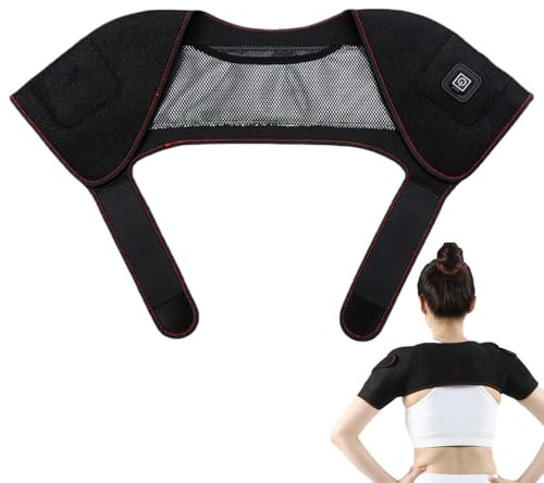 termico per collo e spalle, cuscinetto termico per spalle da donna | 3 impostazioni di calore elettrico pad riscaldante, fascia elettrica in fibra per la parte superiore della schiena