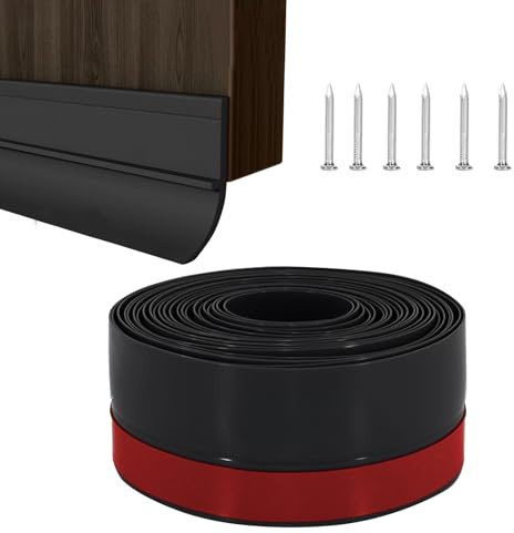 Garage Door Seal Heavy Duty Rubber 3m Garage Door Draught Excluder with Self-Adhesive, Windproof Waterproof Bottom Seal Strip for Car Garage, Wood/Metal Doors (Weatherproof, Durable)