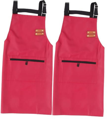 STOBAZA Unisex-küchenschürzen-set Einfarbig Mit Taschen Spülmaschinenfest Zum Kochen Und Backen