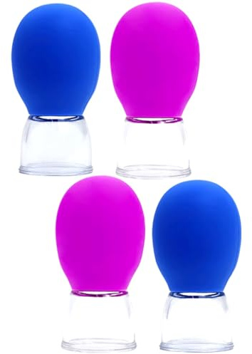 QQXUAN 4 Uds. Ventosa Facial de Colores aleatorios, Tarro de Vidrio con ventosas, masajeador de Celulitis, succionador Facial para Adelgazar Grasa, Cuidado de la Salud