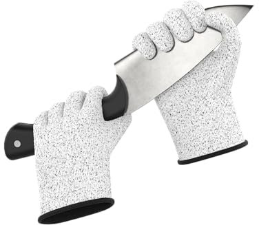 STONE REEF Guanti antitaglio taglia L – livello 5 protezione alimentare, certificazione EN 388, guanti antitaglio per cucina, giardino, artigianato, macellaio e lavori all'aperto