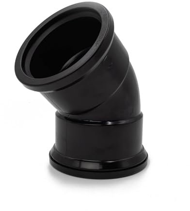 45° Bend (Double Socket), Black Kayflow 110mm Soil & Waste Pipe Fitting