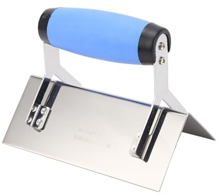 External Corner Trowel Stainless Steel 90 Degree Right Angle Plaster Concrete Finishing Tool with Rubber Handle for Wall Floor Projects