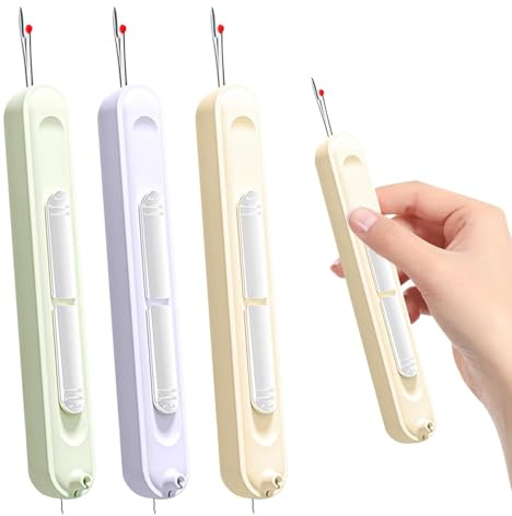 3 Pièces Enfile-Aiguille et Découseur 2 en 1, Découseur De Couture Extensible, Automatic Needle Threaders, 2 in 1 Enfile Aiguille et Decoud Vite Multifonctions, pour Couture, Artisanat (3 Couleurs)