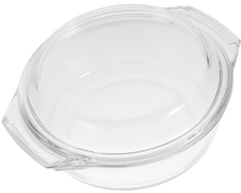 CHICAMPERA Cacerola De Vidrio Tapa Apta Para Microondas y Lavavajillas Para Cocinar y Almacenar Alimentos Diseño Transparente Para Visualización Clara Alimentos