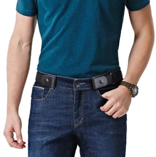 WERFORU Ceinture Homme Élastique Sans Boucle - Ceinture Ajustable Invisible pour Hommes