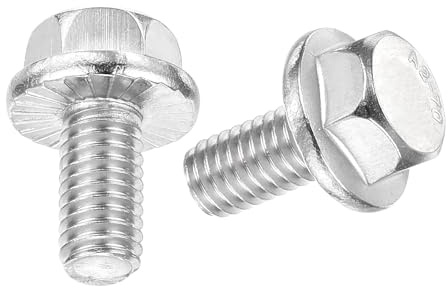 TA-VIGOR 25Pcs M6 x 12mm Hex Serrated Flange Bolts, 304 Stainless Steel Flanged Hex Head Screws for DIY, Machine Tools, Fastener Hardware Applications
