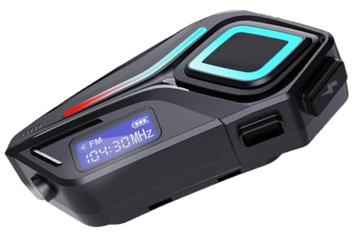 Tioheam Auriculares para Cascos de Motocicleta - Inalámbricos para Casco De Moto - Auriculares con Función de Radio FM y Sistemas de Comunicación para Motociclistas Adultos y Familia