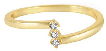 Skcess 9K Gelbgold Partnerringe Weiß Moissanite Ring Ehering, Rund mit Weißem Rundem Moissanit Zierlicher Ring Damen Größe 52 (16.6)