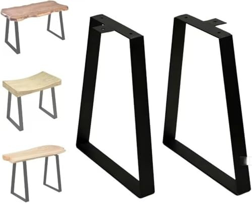 OIFAODAO, 2 PIÈCES Pieds de Table en Métal - Meubles Banc Trapèze Industriel Bricolage, Cadre Basse Salle à Manger avec Vis et Protecteurs Sol,Pieds de Meubles