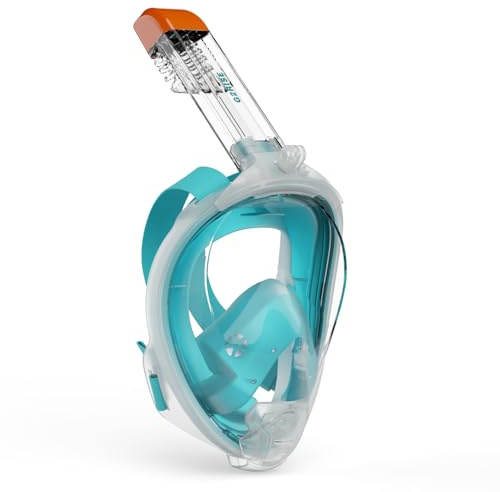G2RISE Schnorchelmaske Erwachsene, Fullface Tauchermaske Vollmaske mit Abnehmbarer Kamerahalterung, absolut CO2 sicher (Grün,S/M)