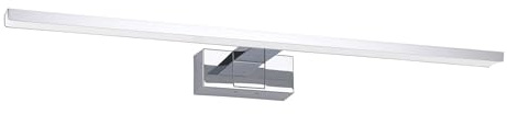 Eglo LED lampada specchio Conettilla, illuminazione bagno, alluminio | cromato e plastica bianca, luce calda-fredda, IP44, 60 cm