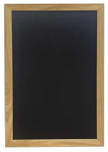 Exacompta - Ref. 81350D - 1 väggtavla 53x80 cm, tavla för krita eller kritpennor, kan hängas horisontellt eller vertikalt - Ram i furu - För kafé, restaurang, väggdekoration - Svart