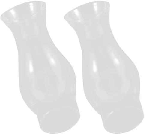 Veemoon 2pcs Kerosene Lamp Chimney 7.5cm Diameter Vintage 4-Claw Oil Lamp Shade 8 Inch Height Glass Globe for Camping Outdoor and Antique Home Lighting