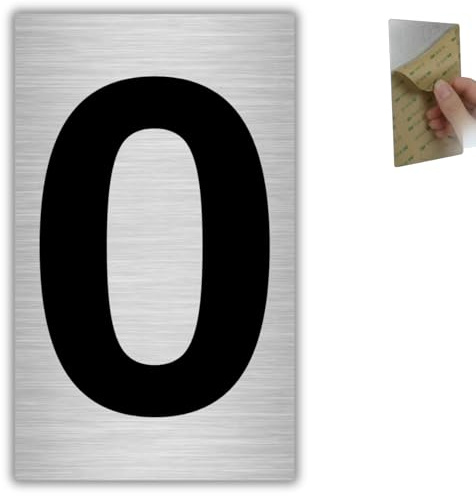 LEIASA | Numero Civico n. 0-6x10 cm - Alluminio Grigio Cassetta Postale | Targa Numero Casa, Adesivo Cifra Civica, Insegna Numerazione Residenza, Placca Indirizzo Edificio, Segnale Cancello