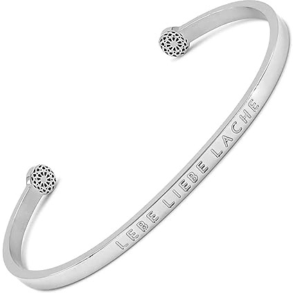 SIMPLE PLEDGE | Lebe Liebe Lache Armreif | Armband Damen mit Gravur in Silber, Gold, Roségold | Perfekt als Schmuck Geschenk | Blindgravur