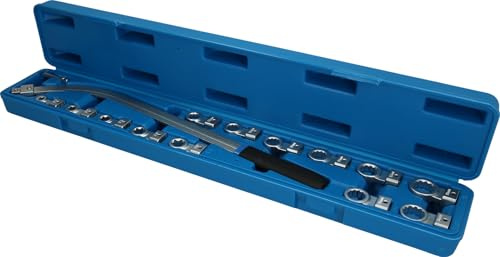 BRILLIANT TOOLS BT571060 Keilriemen und Spannrollen-Schlüssel-Sat z | 15-tlg. [Powered by KS TOOLS], Mit Stabilem Blauen Transportkoffer