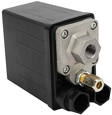 Automatischer Druckschalter für Luftkompressoren 220V, Druckschalter Steuerventil Ersatzteil mit 0,4 bis 0,7 MPa, für Einloch-Luftkompressoren