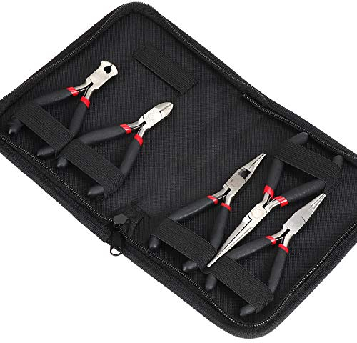 WiMas Set di mini pinze per fai da te, 5 pezzi