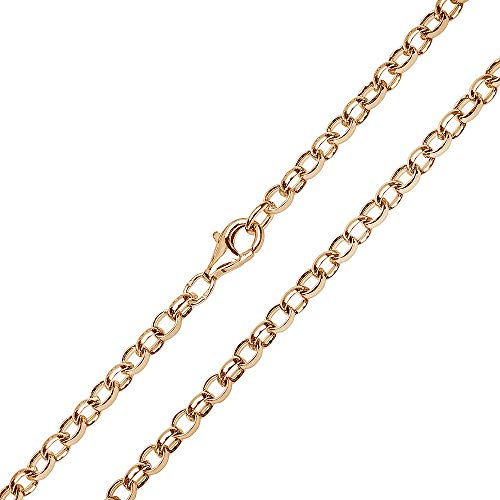 MATERIA Erbskette Rosegold 4mm - 925 Sterling Silber Damenkette oval vergoldet 40-70cm