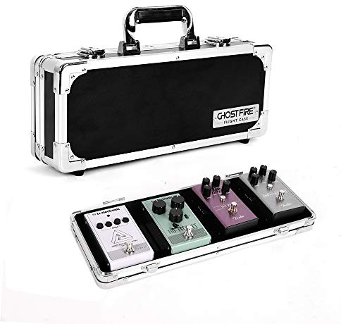 Estuche para pedales multiefectos de guitarra Ghost Fire 21.6 x 12.4 x 4.2 pulgadas, con cierre de cinta para montaje de pedales, aluminio resistente con cierre, serie T, multicolor, T-EC4, moderno