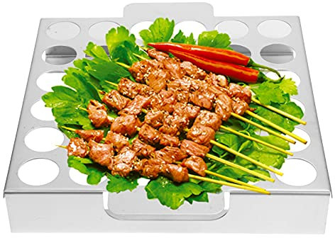 Angoily Edelstahl Jalapeno Grill Rack mit Griff 36 Löcher Kapazität Braten Rack für Kochen Chili Oder Huhn Beine Flügel Braten auf BBQ Raucher Oder Ofen