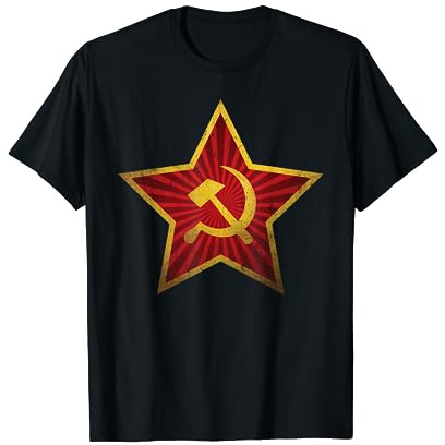 Simbolo del martello della falce della stella rossa del CCCP del sovietico Maglietta