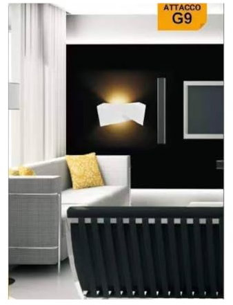 OISE ART STORE Trade Shop - Applique in Gesso con Forma Asimetrica Doppia Emissione Luce G9 da Parete Gs-e73