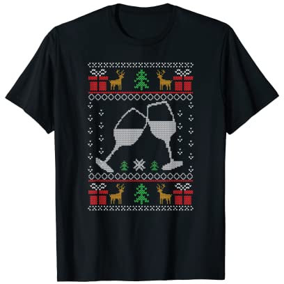 Verres à vin Père Noël vin rouge vin blanc Noël T-Shirt