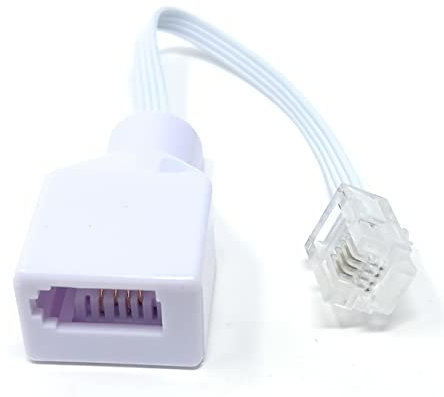 DRUT BT Socket to RJ11 Plug 4 Pin Telephone Phone Cable Adaptor Converter Male to Female UK Lead Adapter