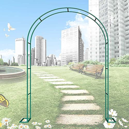 Arche Jardin Aluminium Largeur, Arche À Rosiers Métal, Filet À Plantes Grimpantes, Filet de Treillis, pour Récolte de Concombres, Légume, Vignes, Plantes Grimpantes,Vert,120x220x40CM