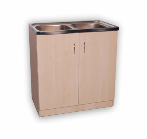 Domodomo Armario de Cocina 80 x 46,5 x 82 cm, Mueble de Cocina, Armario bajo Lavabo, sin Fregadero
