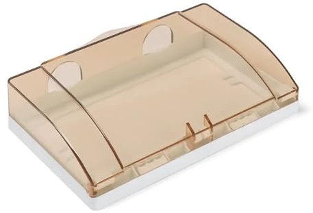 GAJUST 2 Stück 86 Typ Doppelsteckdosen Schutz für elektrische Steckdosen Kinderschalterschutz Sicherheitsbox Badezimmer transparente wasserdichte Box (Farbe: Braun)