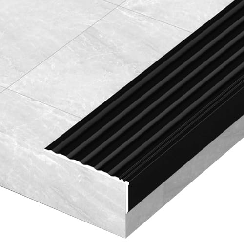 Yoeoefuo 2 Stücke Treppenkantenprofil Türschwellen Leiste Schwellerleiste Rutschfester Wasserdichter Übergangsprofil Abdeckleisten Aluminium-Bodenkantenstreifen Eingangstüren Türleiste