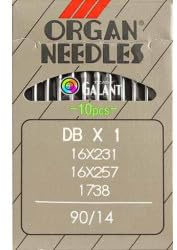ORGAN Nähmaschinennadeln Industrie Rundkolben System 1738 DBx1 (Universal - Stärke 90/14)