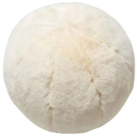 FZKun Plush Ball Throw Pillow - 11 Inch Nordic Style Soft Decorative Pillows Balls Round Spherical Fuzzy Cushion for Bedroom Living Room Office Sofa Couch Chair Bed (White)