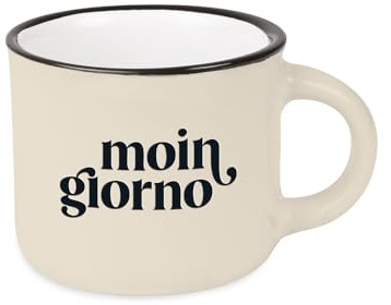 Espressotasse vintage| Mini Keramik Becher zum verschenken | 95 ml | moingiorno, Grau