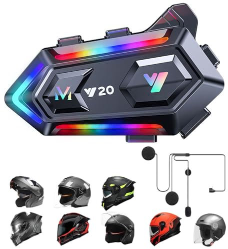 YiYunTE Intercomunicador Casco Moto, Bluetooth 5.3 Intercomunicador Moto, Dual Cancelación Ruido Auriculares Casco Motos Hombre Mujer, Impermeable Manos Libres Motos con Asistente Voz/Llamadas/Música