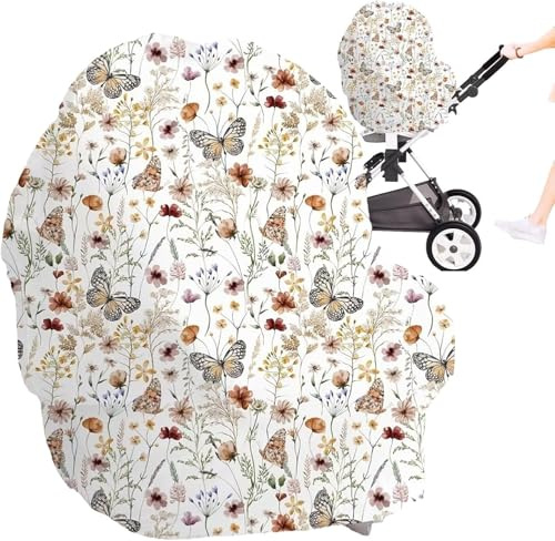 Baby Car Seat Cover for Girls Boys, Car Seat Canopy, Multiuse Nursing Covers, Infant Carrier Cover Summer, Breastfeeding Scarf Newborn, Ultra-Soft Breathable