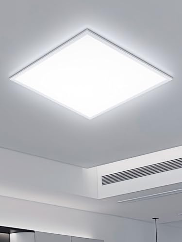 wowspeed 2 Packs 48W LED Ceiling Light, LED Panel Light 5000LM, 6500K Bathroom Lights Ceiling, 120° Lighting Angle, Daylight White Office Lights for Living Room, Bedroom, Kitchen Hallway