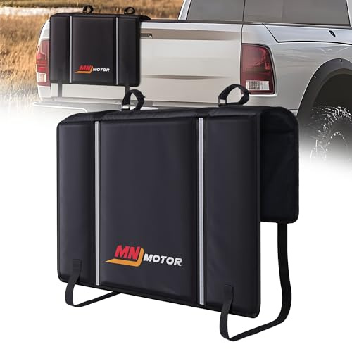 MNJ MOTOR Tailgate Bike Pad, Pickup Truck Tailgate Cover Transport for Mountain Bike Truck Tailgate Protection Pad with Reflective Strips Tool Pocket 2 Bike