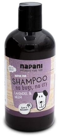 napani Hunde Shampoo no Bugs, no cry - Milben Shampoo für Hunde, Natürliche Pflege & Schutz vor Krabblern, Hundeshampoo sensitiv, vegan, sanft & ohne chemische Zusätze, 1 x 250ml