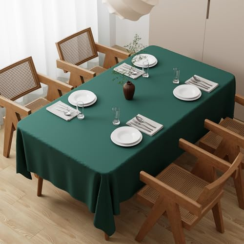 Zdada Grün Abwaschbar Tischdecken 140x240cm Rechteckig Polyester Tischdecke, Kratzfest, Fleckschutz Tischtuch Outdoor Tischwäsche für Garten, Esszimmer, Feiern und Haushalt