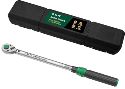 XLIT Drehmomentschlüssel 1/2 Zoll, 20-220 Nm ±3% Präzision – 72 Zähne Ratsche aus Chrom-Vanadium-Stahl (rostbeständig) mit Aufbewahrungsbox für Auto, Motorrad, Fahrrad, KFZ-Wartung & Reifenwechsel