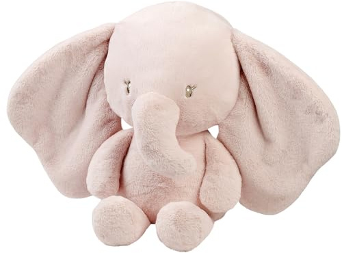 Nattou Maxi-Kuscheltier Elefant aus Langflor-Plüsch, Wegbegleiter ab der Geburt, Ca. 60 cm, Polyester, FanFan, Rosa