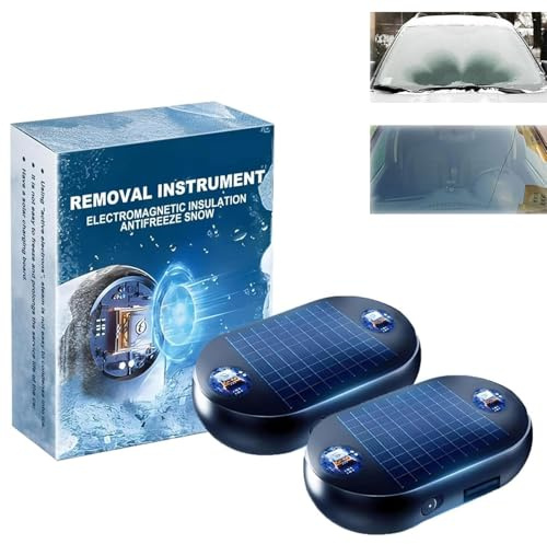 LEEWENYAN 2 Stück Auto Enteiser, Scheibenenteiser Auto, Elektromagnetisches Frostschutzgerät für Auto, Molekulare Interferenz Schnee- und Eisentfernung, Tragbarer Windschutzscheiben Defroster