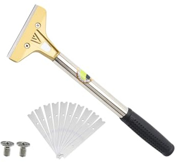 NUOBESTY Raspador de Limpieza Ergonómico de Aleación de Aluminio y Acero para Quitar Pegatinas y Masilla Hogar Escuela