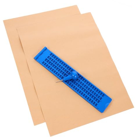 Tavoletta Braille Blu in Plastico, Set Stilo per Scrittura | 27 Righe 30 Celle, Riutilizzabile e Robusta, per Scrivere Braille e Strumento per Scrivere in Braille